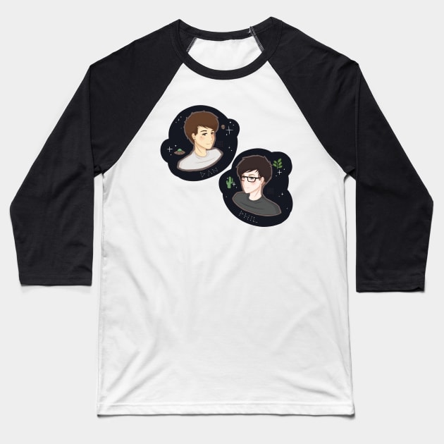 Dan and Phil - Spaceboy and Plantboy Baseball T-Shirt by autumnraylene